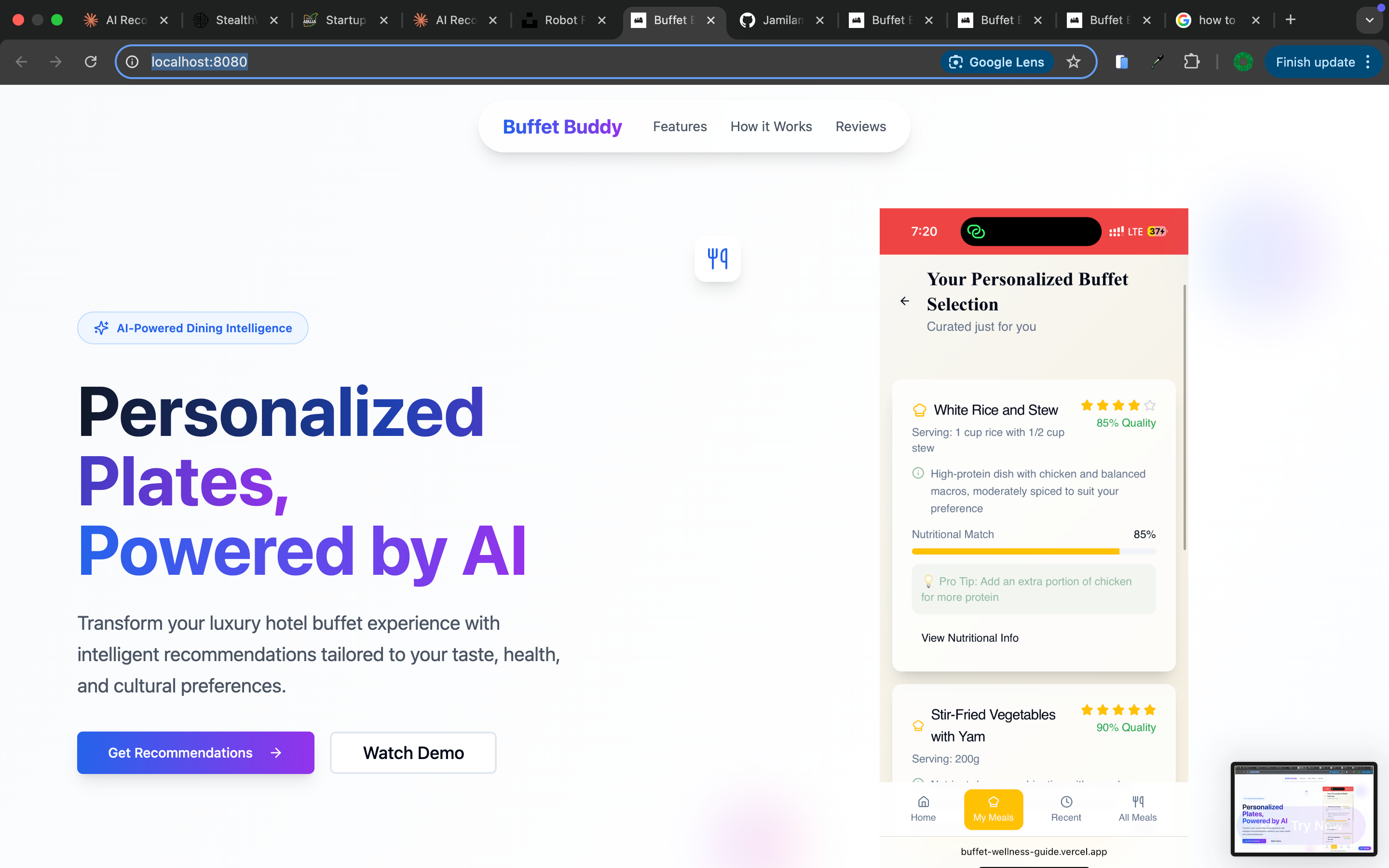 Buffet Buddy - AI-Powered Dietary Recommendations for Hotel Buffets